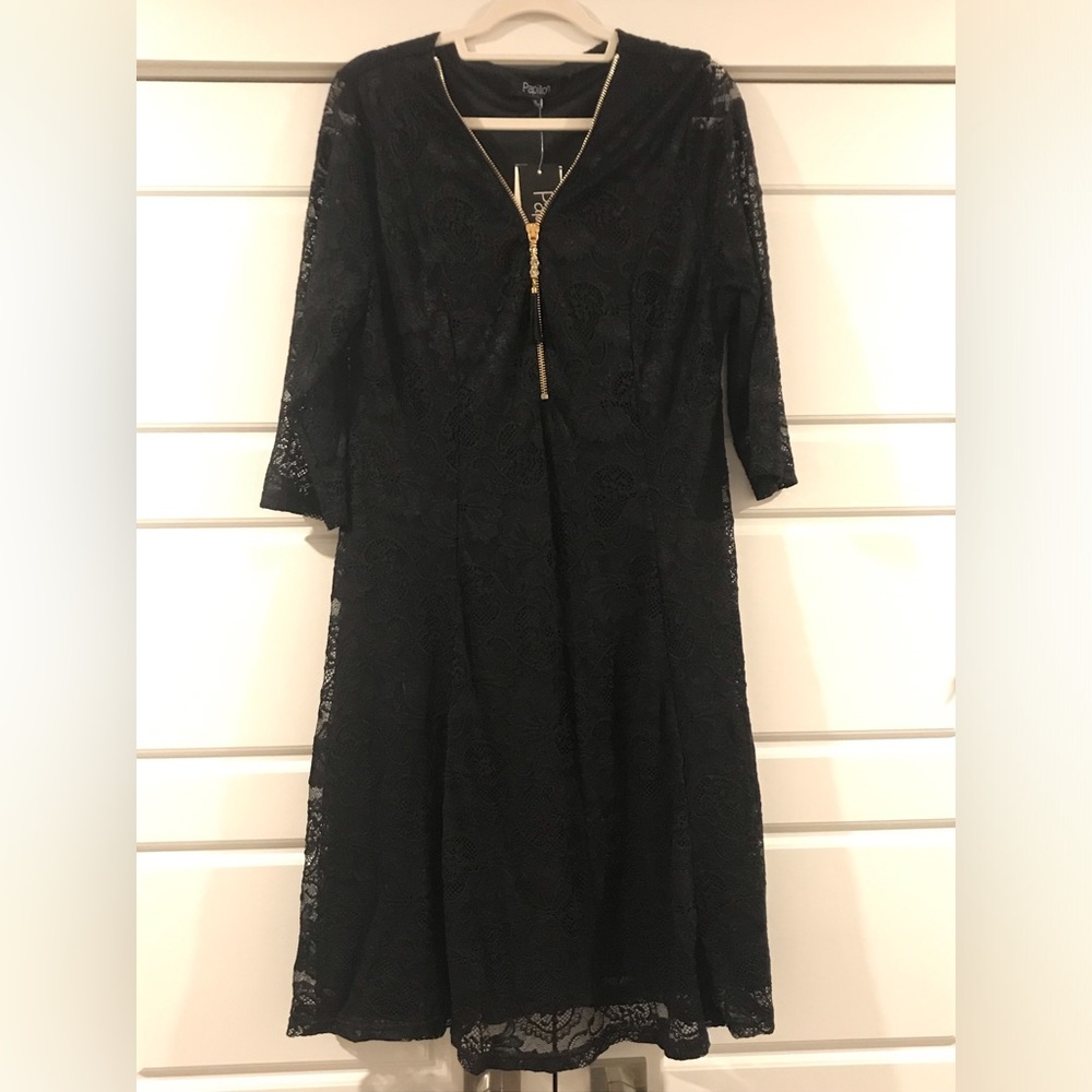 NWT Papillon Elegant Black Lace Dress